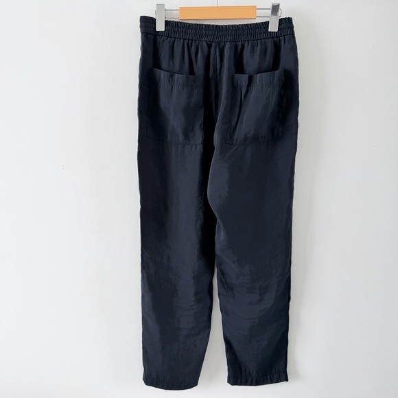 ZARA Black Drawstring Pants Relaxed Fit Cropped Minimalist Casual Size S - Picture 8 of 10